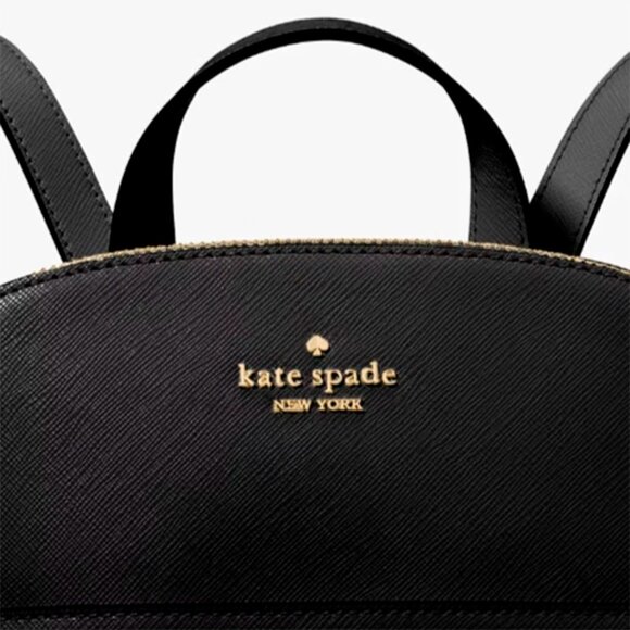 S Kate Spade Staci Dome Backpack Black Saffiano Leather Bag KG021 NWT $359Retail - Picture 6 of 9